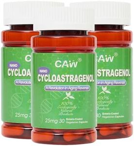 CAW Nano Cycloastragenol | Telomerase Activation DNA Repair | Immunity Boost Better Absorption | 25Mg 30Enteric-Coated Vegetarian Capsules 3 Bottles