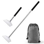 Jakeei 26.8'' Extendable BBQ Ash Tool Stainless Steel Charcoal Ash Rake Ash Removal Tool Charcoal Garden Tools Grill Cleaning Tools Corner Cleaner Accessories with Storage Bag (1)