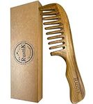 Sandalwood Wide Tooth Comb by RustiK, Wooden, Anti Static, Detangling, Hair Comb, Woodcrafted for Men and Women.