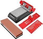 Chisel Sharpening Kit with Diamond Sharpening Stone 400# 1000# 3000# 8000# Grit, Chisel Sharpener, Honing Guide for Chisels and Planes Width 0.1" to 2.8", Angle Fixture, Angle Gauge from 10° to 45°