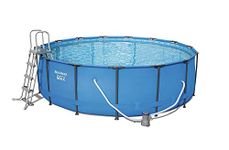 Bestway Steel Pro Round Frame Swimming Pool with Filter Pump, 15 ft