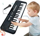 37 Keys Piano for Kids Age 3-6, Kids Piano Keyboard with Microphone Portable Beginners Musical Piano Learning Educational Christmas Birthday Gift Toys for 3 4 5 6 Years Old Girls Boys (Black)