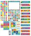 Carson Dellosa One World Calendar Bulletin Board Set, Monthly Wall Calendar With Numbers and Birthdays Cover Ups, Colorful Decor, Seasons, Weather, and Days of the Week Chart, Classroom Decor (134 pc)