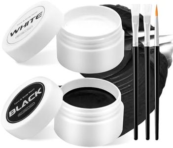 QIUFSSE Black and White Face Painting Kit Professional Halloween Face Paint,Oil Based Face Paint Halloween Makeup Kit with 3Pcs Facepaint Brushes,Body Paint for Cosplay,Costume and Theater