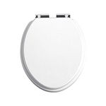 Heritage White Gloss Toilet Seat with Soft Close Chrome Hinges