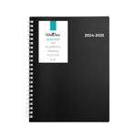 WallDeca 2024-2025 Academic Diary Planner, 18 Month Diary 2024-2025 - Weekly & Monthly Academic Planner, Jul 2024 - Dec 2025 Planner Diary | Flexible Cover, Notes Pages (15x20cm)