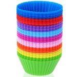 36 Pack Silicone Muffin Cups, Silicone Baking Cups, Reusable Muffin Liners, Nonstick Cupcake Liner for Cake Balls, Muffins, Cupcakes and Candies, Assorted Bright Colors Heat Resistant up to 233℃/ 450℉