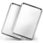 Baking Tray Set, 2 PCS Stainless Steel Oven Trays - Easy Cleaning Baking Sheets Pans Set, Large Rectangle Baking Trays for Cooking- 40 x 30 x 2.5 cm, Non Stick & Dishwasher Safe