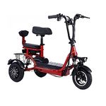 Electric Tricycle Folding Mobility Scooter - Lightweight and Portable Power Scooter with Seat for Adults and Elderly - 440lbs Max Weight Capacity