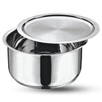 Vinod Stainless Steel 304 Grade Tope/Patila/Topiya with Lid - Diameter 24 cm, Capacity 5.3 litre, Induction and Gas Stove Friendly, 2 Year Warranty, Silver
