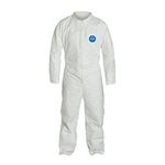 DuPont Tyvek 400 TY120S Protective Coverall, Disposable, Open Cuff, White, Large (Pack of 25)