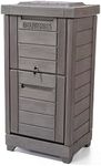 Step2 Lakewood Package Delivery Box, Weather Resistant, Large Outdoor Parcel Storage, Made of Durable Plastic, Easy Install, Lock & Key Access, Dark Cedar