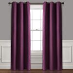 Lush Decor Absolute Blackout Plum Insulated Grommet Window Curtain Panel Pair | Room Darkening, Energy Efficient, 84” x 38