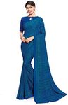 Miraan Women's WoSilk Blend Saree With Unstitched Blouse Piece, Blue, One size