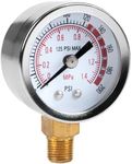 Performance Tool W10055 0-200 PSI Air Gauge for Air Tank Accessory