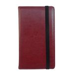 Enyuwlcm PU Leather Business Card Book Organizer Journal Name Card Book Holder with Elastic Closure Hold 240 Cards Wine Red