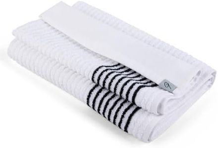 E9 GOLF Caddy Towel - Large 22" x 44" Caddie Style Golf Towel Design, Use The Same Golf Towel That Tour Players Use, Simple, Clean Design, White with Black Stripes