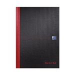 Black n' Red A4 Narrow Ruled Casebound Hardback Notebook - Black/Red