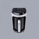 KARACA Hatır Hüps Turkish Coffee Machine and Milk Steamer, Automatic One-Button Turkish Coffee Brewing Pot, Serve 5 Cups of Turkish Coffee at One-Brew, Coffee with Milk, Silver