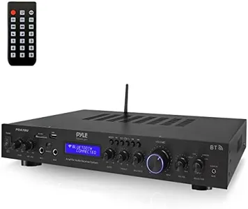 Pyle 5 Channel Rack Mount Bluetooth Receiver, Home Theater Amp, Speaker Amplifier, Bluetooth Wireless Streaming, MP3/USB/SD/AUX/FM Radio, 200 Watt, with Digital ID3 LCD Display - PDA7BU, Black