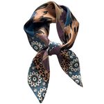 MAIRY Silk Feeling Scarf 70CM Square Pattern Printed Neckerchief Scarves Vintage Headscarf Hair Wrap for Women Ladies Girls Bandana - S07176