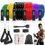 Fitense Resistance Bands Set of 6-270 LBS Heavy Resistance Bands with Handles/Door Anchor/Ankle Straps/Bag/Poster for Men and Women, Exercise Bands for Home Workout, Fitness, Muscle, Yoga, Pilates