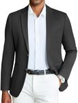 COOFANDY Mens Casual Blazer Knit Sport Coat Lightweight Two Button Suit Jacket Dark Grey, L