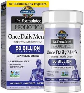 Garden of Life Dr. Formulated Probiotics for Men, Once Daily Men’s Probiotics, 50 Billion CFU Guaranteed, 15 Strains, Shelf Stable, Gluten Dairy & Soy Free One a Day, Prebiotic Fiber, 30 Capsuls