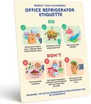 Office Refrigerator Etiquette Guide - Magnetic Signs for Refrigerator to Promote Respectful Behavior - Cute Office Supplies & Office Accessories - Office Must Haves Kitchen Decor - Office Essentials