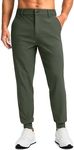 G Gradual Men's Golf Joggers Pants 4 Pockets with Belt Loops Stretch Slim Fit Joggers for Men Casual Travel Work (Sage Green, Large)