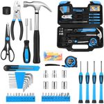 HANGYING 132-Piece Household Hand Tool Set, Blue Tool Kit with Storage Case