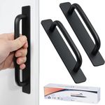 Self-Stick Instant Cabinet Drawer Handles Pulls - 2pcs Aluminum Alloy Push Pull Handles Helper with Adhesive Door Handle for Kitchen, Window Sliding Closet (5.83", Black)