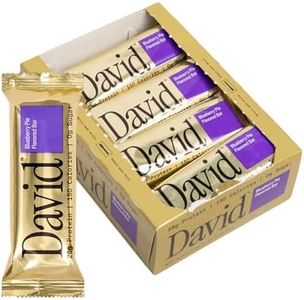 David High Protein Bars - 0g of Sugar, Low Carb, Gluten Free - 28g of Protein, 150 Calories - On-The-Go Snack - Blueberry Pie Flavor, Pack of 12