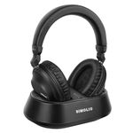 SIMOLIO Wireless Headphones for TV with Optical Bypass to Soundbar, 2-in-1 RF & Bluetooth TV Headphones for Seniors, Work with Cell Phone, Tablet & PC, w/Charging Dock, 3 EQ Modes, 164FT/50M Range