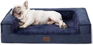 Bedsure Modern Orthopedic Dog Bed - Supportive Egg Foam Dog Sofa Bed, Bolster Couch Pet Bed with Removable Waterproof Washable Cover, Comfy Plush Velvet Fluff Surface, Nonskid Bottom
