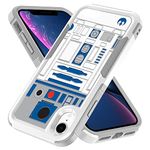 Case for iPhone Xr, R2D2 Astromech Droid Robot Pattern Shock-Absorption Hard PC and Inner Silicone Hybrid Dual Layer Armor Defender Case for Apple iPhone XR