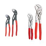 2 Pc Cobra Pliers Set (87 01 180 & 87 01 250) + 2 Pc Mini Pliers Wrench Set