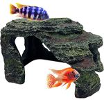 Mascot Pets Reptile Rock Cave Terrarium Hide Vivarium Decor Basking Platform Aquarium Fish Tank Hideaway Slate Rock Tortoise Fish Tank Lizzard Gecko