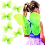 Butterfly Craze Girls' Fairy, Angel or Butterfly Wings – Costumes and Dress Up For Kids Aged 2 to 12 – Pack of 6