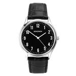 Sekonda Men's 40mm Quartz Watch in Black with Analog None Display, and Black Leather Strap 1777.