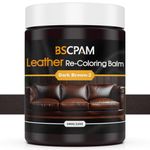 BSCPAM Leather Recoloring Balm 12oz - Leather Color Restorer for Couches, Dark Brown Leather Repair Kit for Furniture - Leather Dye, Repair & Restore for Old, Faded, Scratched Leather