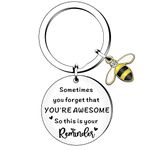 HULALA Somtimes You Forget You Are Awesome Gift Inspirational Bee Keyring Keychain Gifts For Women Girls Men Boys Best Friend Birthday Christmas