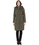 Cole Haan Women's Long Quilted Puffer Coat Down Jacket Down Outerwear, Forest, S