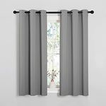 NICETOWN Silver Grey Short Curtains - Blackout Curtain 2 Panels, Basement Small Window Curtains Grommet Top Thermal Insulated Curtains Valance, 34 x 54 Inch