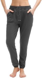 Walifrey Womens Joggers with Pockets, Drawstring Sweatpants Women for Lounging Jogging Gym and Workout DeepGrey,1 Pack DeepGrey S