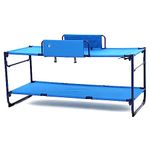 Hi-Gear Duo Bunk Beds for Adults, Teens, Kids, 2 People, Portable, Folding, Collapsible, Steel Frame, Easy to Assemble, Ideal for Camping, Festivals and Sleepovers, includes Carry Bag, Blue