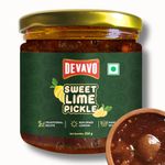 Devavo Sweet Lime Pickle | Handmade with Love | Traditional Grandma's Recipe | Sun Dried Lemons | No Artificial Colour & Flavour (250 g)