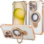 IAIYOXI Case for iPhone 11 Pro Max with Magnetic Ring Stand - Four Corners Shockproof [Military Grade Drop Protection], Luxury Slim Kickstand Case for iPhone 11 Pro Max - Gold