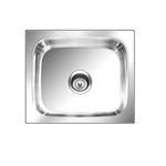 Crocodile 304 Grade Single Bowl Kitchen Sink (21" X 18" X 8") - Stainless Steel, Silver, Glossy