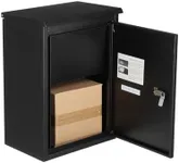 Package Delivery Boxes for Outside, IPX3 Waterproof, 15.4"x 10.2" x 20.9", Galvanized Steel Parcel Drop Box, Anti-Theft Baffle, Wall Mounted Lockable Parcel Storage Box for Porch, Curbside